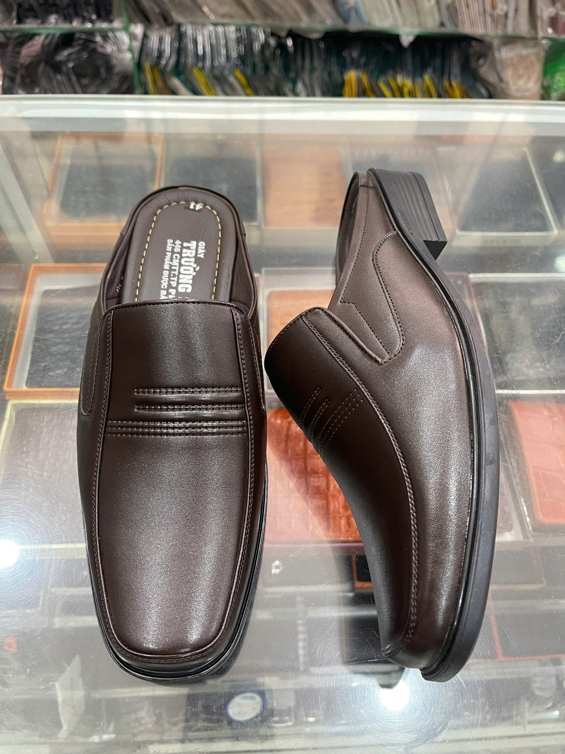 Giày sục nam da bò - Mã 572 - màu nâu