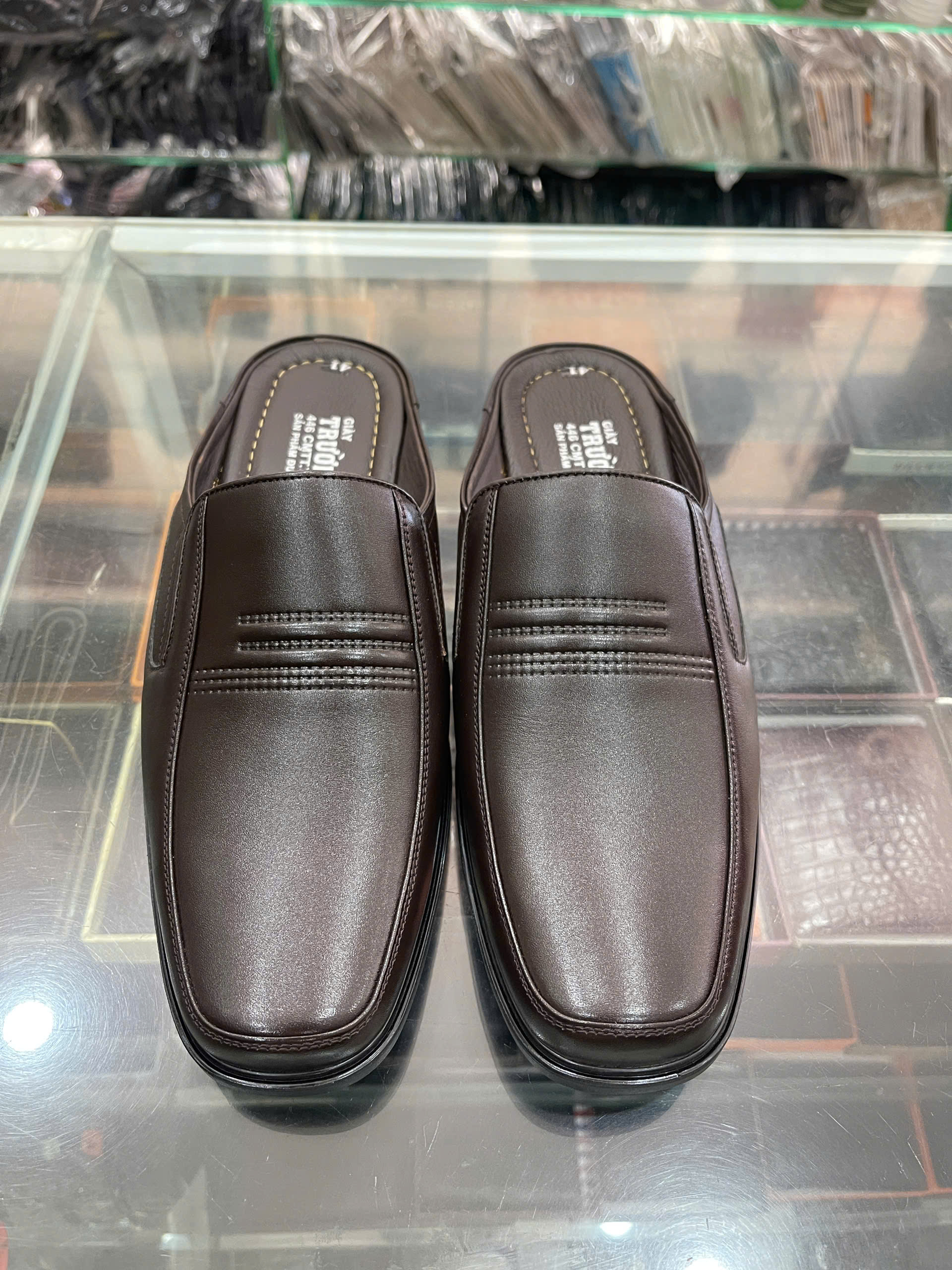 Giày sục nam da bò - Mã 572 - màu nâu - Ảnh 2