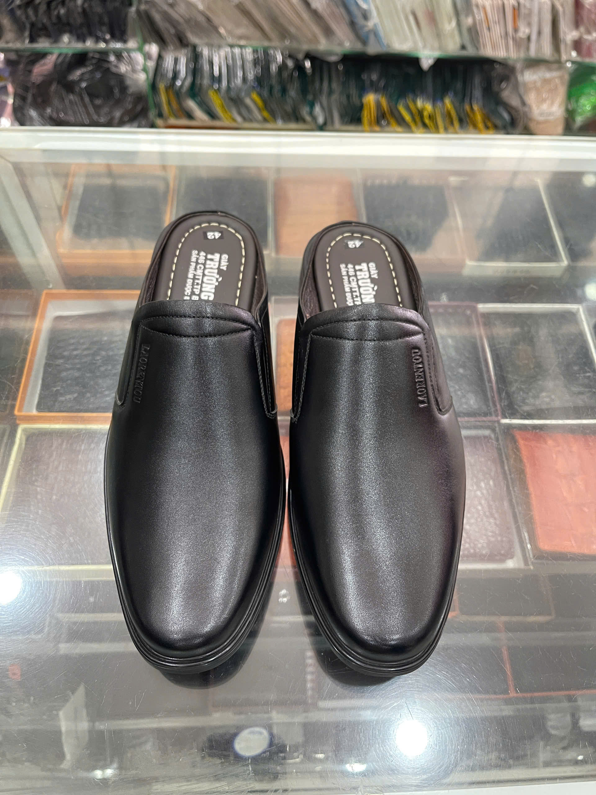 Giày sục nam da bò - Mã A356 - màu đen - Ảnh 2
