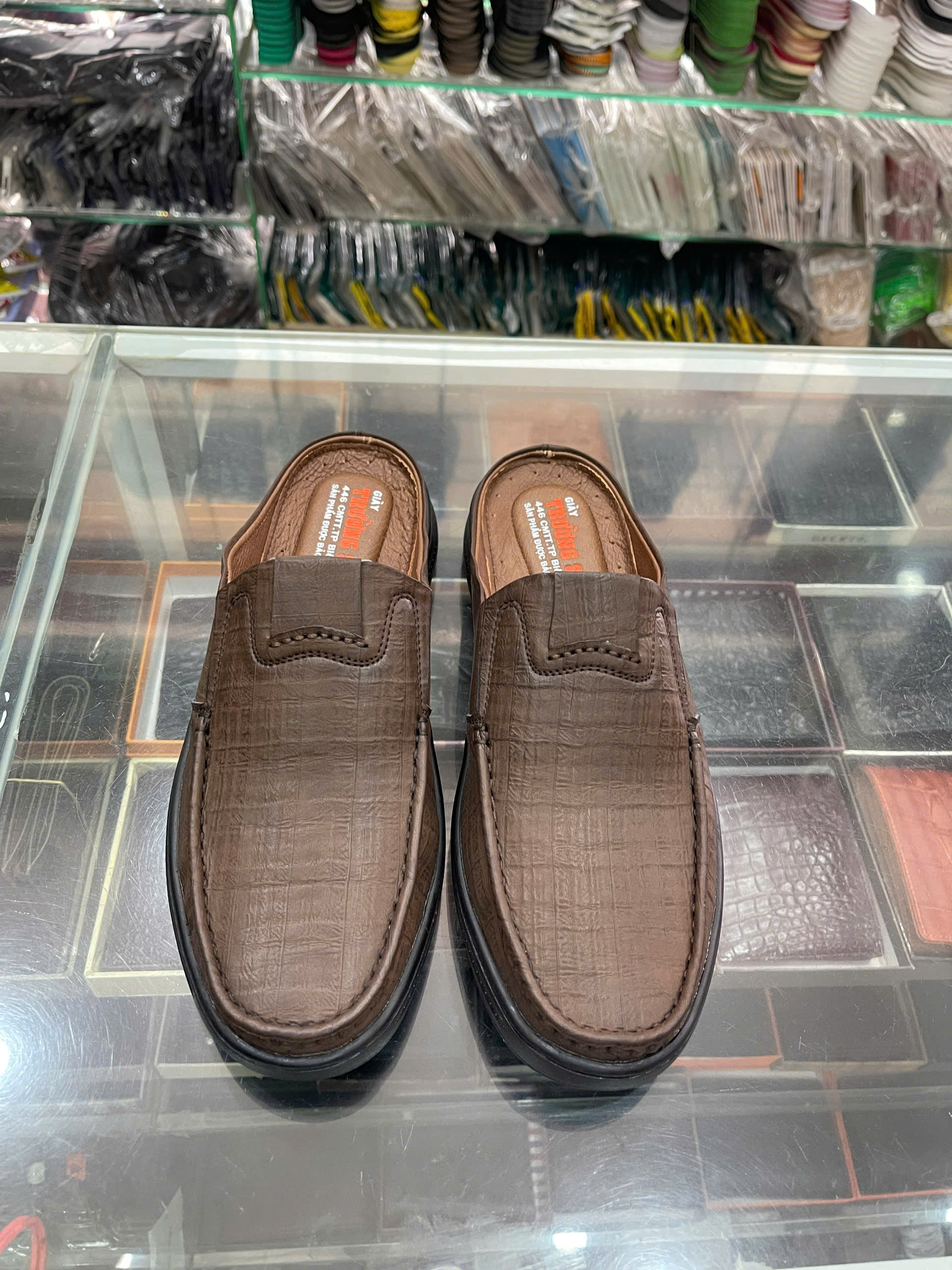 Giày sục nam da bò - Mã 2532 - màu nâu - Ảnh 2