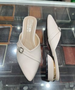 Giày sục nữ da bò - Mã 564 - màu kem