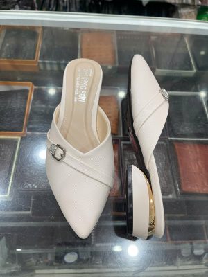 Giày sục nữ da bò - Mã 564 - màu kem