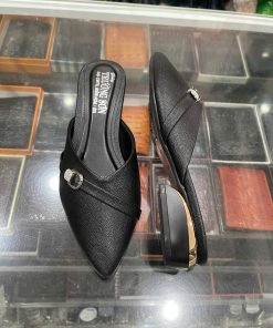 Giày sục nữ da bò - Mã 564 - màu đen