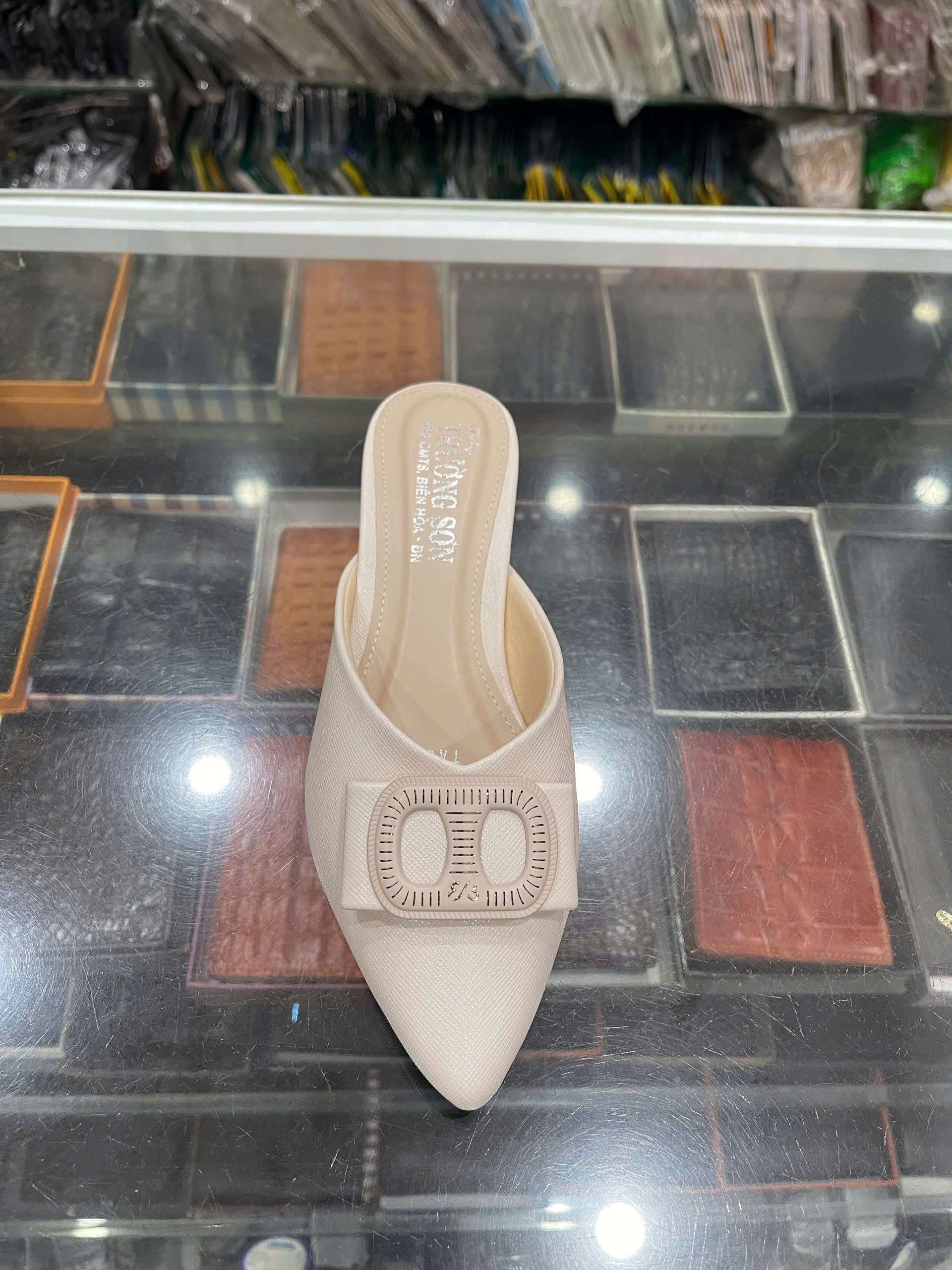 Giày sục nữ da bò - Mã 561 - màu kem - Ảnh 5