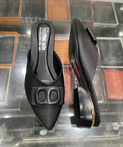 Giày sục nữ da bò - Mã 561 - màu đen