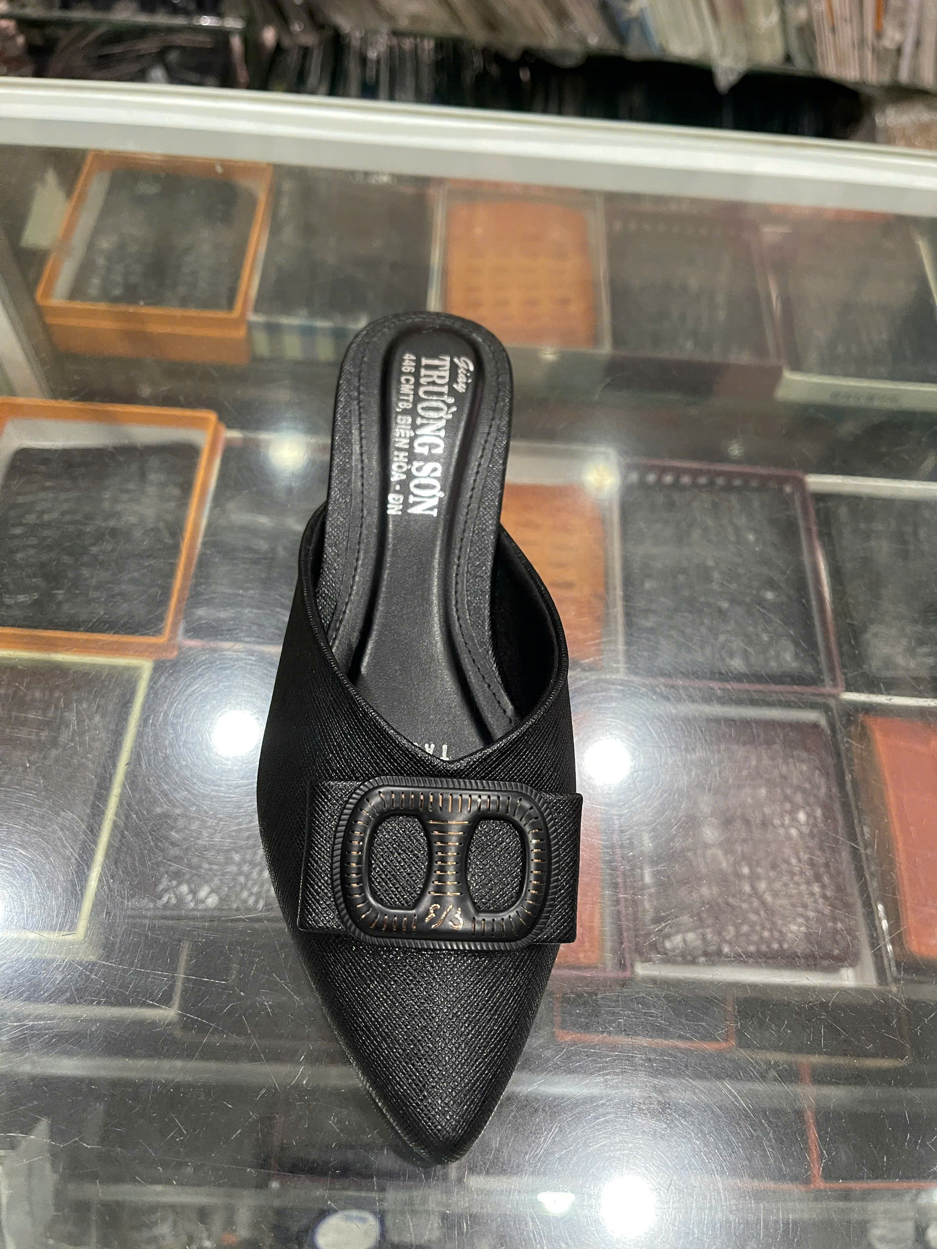 Giày sục nữ da bò - Mã 561 - màu đen - Ảnh 5