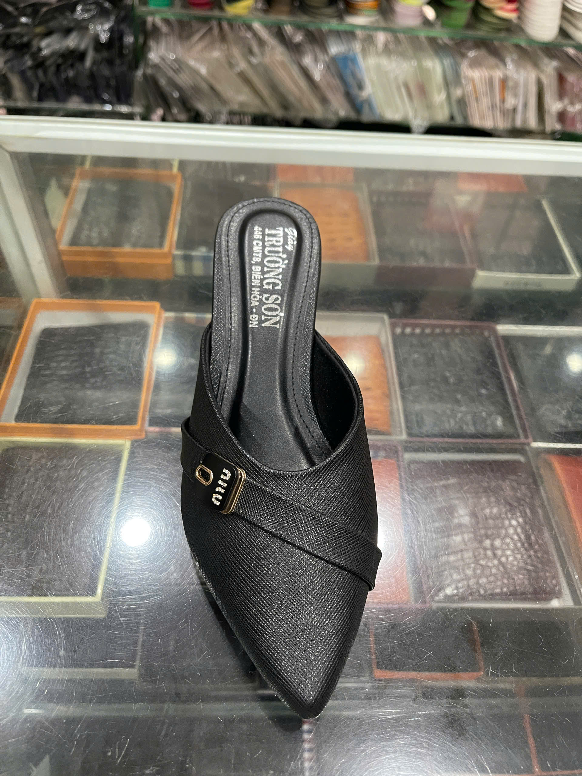 Giày sục nữ da bò - Mã 496 - màu đen - Ảnh 7