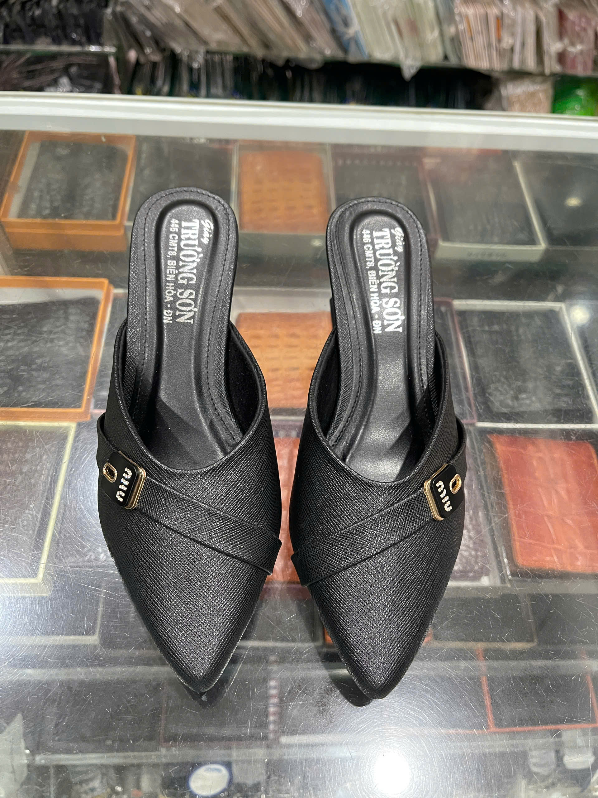 Giày sục nữ da bò - Mã 496 - màu đen - Ảnh 2