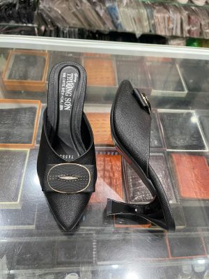 Giày sục nữ da bò - Mã 558 - màu đen