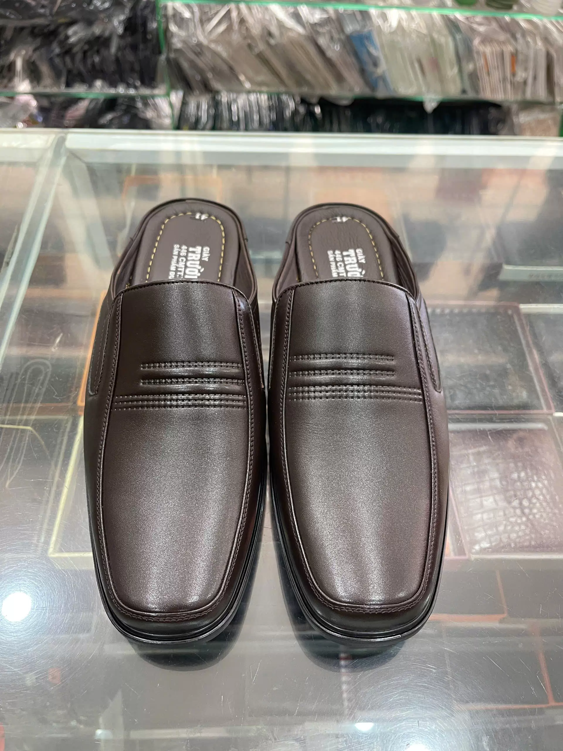Giày sục nam da bò - Mã 572 - màu nâu - Ảnh 2